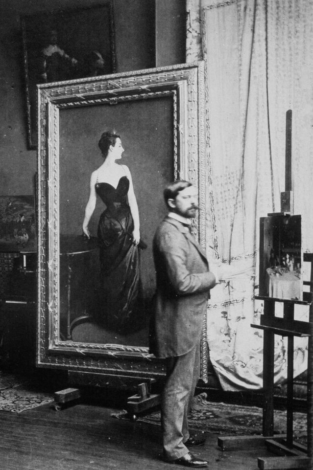 John Singer Sargent in his studio with Portrait of Madame X